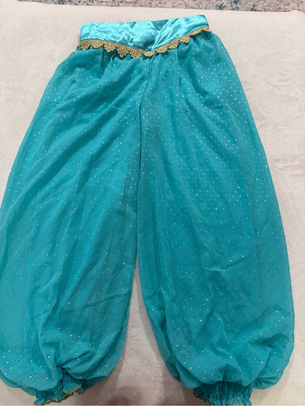 Disney Jasmine Dress Up Halloween Costume Genie Pants Size 9/10 Teal